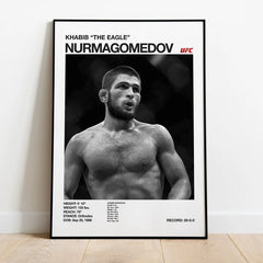 Black & White UFC Poster – Canvas Wall Art for Gym or Home Decor