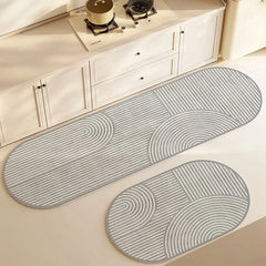 Super Absorbent Diatomite Kitchen Mat – Long Anti-Slip Washable Floor Rug