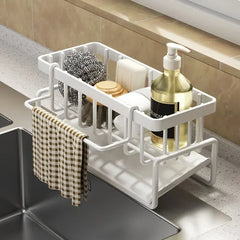 Multifunctional Sink Sponge Rack – Kitchen Organizer & Drainer