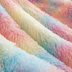 Soft Rainbow Fluffy Plush Blanket