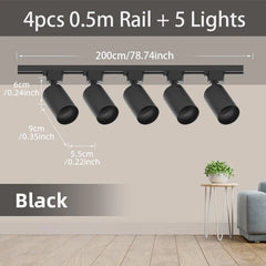 Full Set LED Track Light – GU10 Spotlight Ceiling Rail System