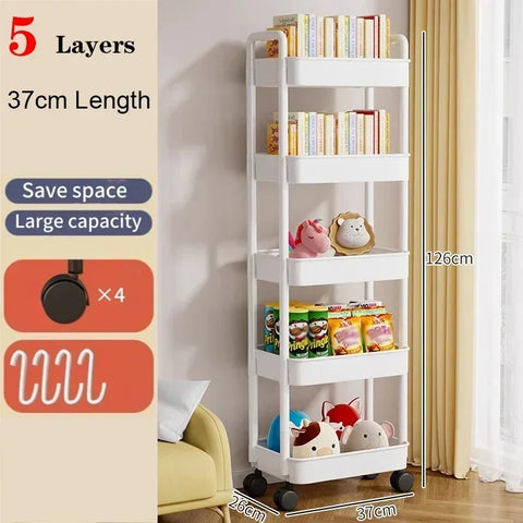 Mobile Storage Cart – Multifunctional Organizer Rack with Wheels