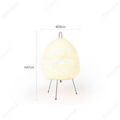 Japanese Rice Paper Table Lamp – Tripod Lantern Style LED Desk Light