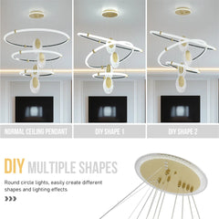 LUVODI 3-Layer LED Water-Drop Pendant Chandelier