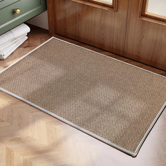 Linen Weave Kitchen Floor Mat – Anti-Slip, Oil-Resistant Twill Rug with Rubber Backing