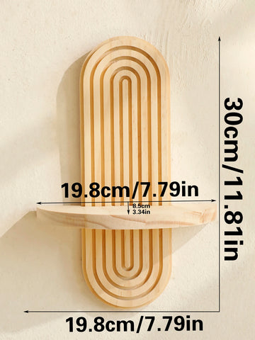 Boho Wooden Wall Shelves – 1 & 2-Tier Geometric Design