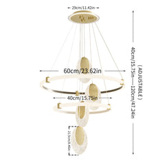 LUVODI 3-Layer LED Water-Drop Pendant Chandelier