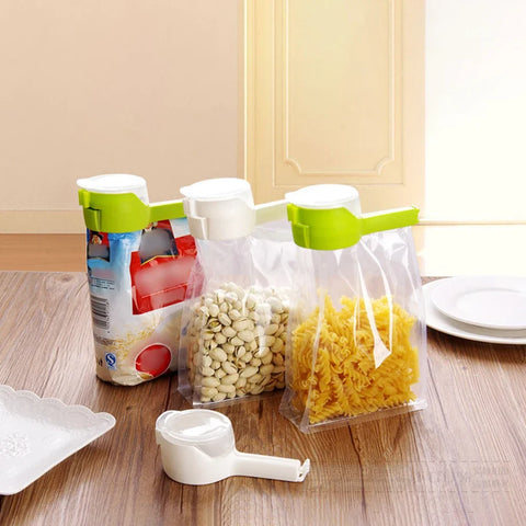 Food Storage Clip with Pour Spout – Resealable Bag Clip for Kitchen Organization