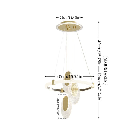 LUVODI 3-Layer LED Water-Drop Pendant Chandelier