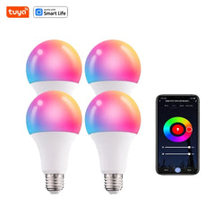 Bluetooth RGB LED Smart Bulb – E27 15W Dimmable with App & Remote Control