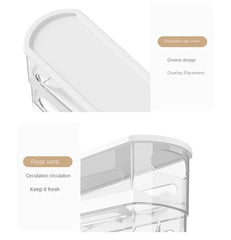 2-Tier Rolling Egg Storage Box – Automatic Dispenser for Refrigerator