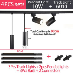 Full Set LED Track Light – GU10 Spotlight Ceiling Rail System