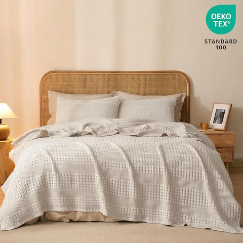 100% Cotton Waffle Weave Blanket