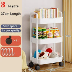 Mobile Storage Cart – Multifunctional Organizer Rack with Wheels