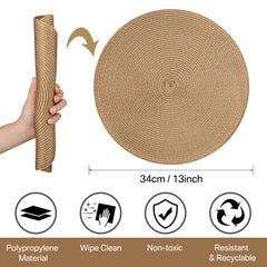Round Braided Placemats Set of 6