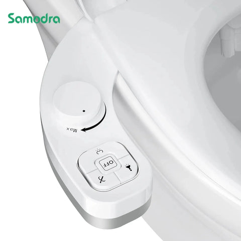 SAMODRA Non-Electric Bidet – Dual Nozzle Toilet Seat Attachment