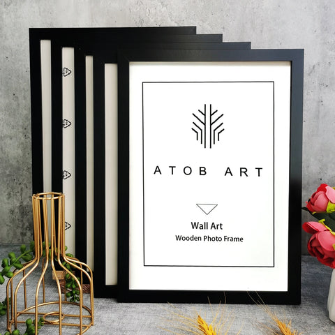 5Pcs Wooden Photo Frame Set – Multi-Size Picture & Certificate Display
