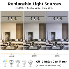 Full Set LED Track Light – GU10 Spotlight Ceiling Rail System