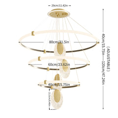 LUVODI 3-Layer LED Water-Drop Pendant Chandelier