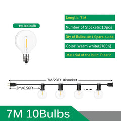 G40 LED Outdoor String Lights – 110V/220V Patio & Garden Festoon Lights