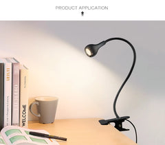 USB LED Reading Lamp – Flexible Clip-On Bedside & Desk Light