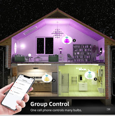 Bluetooth RGB LED Smart Bulb – E27 15W Dimmable with App & Remote Control