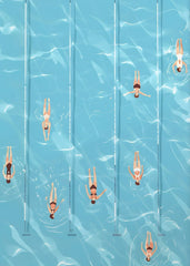 Summer Pool Party Wall Art – Nordic Canvas Print for Living Room Decor