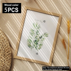 5Pcs Wooden Photo Frame Set – Multi-Size Picture & Certificate Display