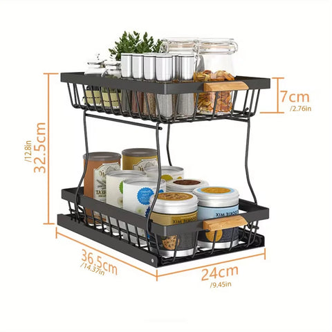 Pull-Out Cabinet Organizer with Metal Slide
