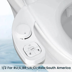 SAMODRA Non-Electric Bidet – Dual Nozzle Toilet Seat Attachment