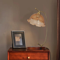 LUVODI Classic Glass Flower-Shape Table Lamp