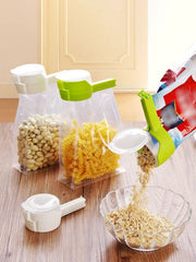 Food Storage Clip with Pour Spout – Resealable Bag Clip for Kitchen Organization