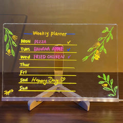 LED Note Board Night Light – Erasable Acrylic Message Board with 7 Color Pens
