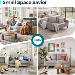 Comfy Small Loveseat – Modern Ergonomic Couch with Thick Cushion