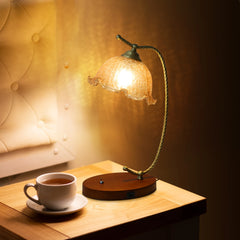 LUVODI Classic Glass Flower-Shape Table Lamp