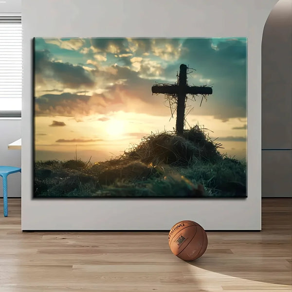 Sunrise Canvas Art Print – Modern Wall Decor with Pine Frame