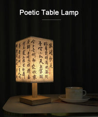 Chinese Style LED Table Lamp – Dimmable Night Light with Fabric Lampshade