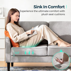 Comfy Small Loveseat – Modern Ergonomic Couch with Thick Cushion