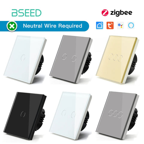 BSEED Smart Zigbee 1/2/3 Gang Touch Light Switch