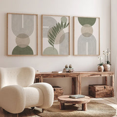 Nordic Sage Green Botanical Canvas Prints