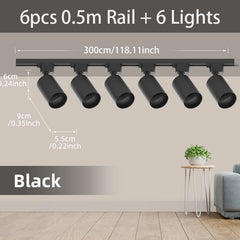 Full Set LED Track Light – GU10 Spotlight Ceiling Rail System
