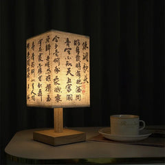 Chinese Style LED Table Lamp – Dimmable Night Light with Fabric Lampshade