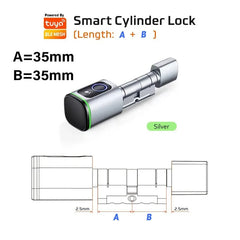 RAYKUBE V1 Smart Cylinder Lock – Tuya BLE, Fingerprint & Password Unlock
