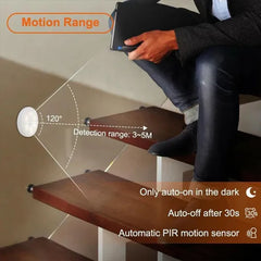 PIR Motion Sensor LED Night Light – USB Rechargeable Wireless Closet Lamp