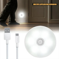PIR Motion Sensor LED Night Light – USB Rechargeable Wireless Closet Lamp