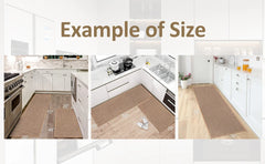 Linen Weave Kitchen Floor Mat – Anti-Slip, Oil-Resistant Twill Rug with Rubber Backing