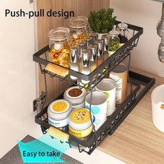 Pull-Out Cabinet Organizer with Metal Slide