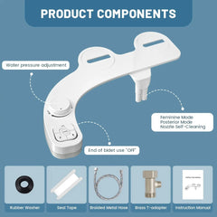 SAMODRA Non-Electric Bidet – Dual Nozzle Toilet Seat Attachment