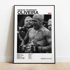 Black & White UFC Poster – Canvas Wall Art for Gym or Home Decor