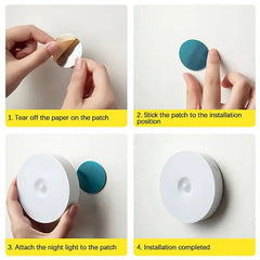 PIR Motion Sensor LED Night Light – USB Rechargeable Wireless Closet Lamp